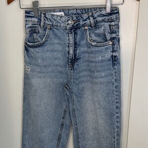 ZARA Kids Girls Jeans - Size 10 - Light Wash Denim - Straight Leg Casual Pants